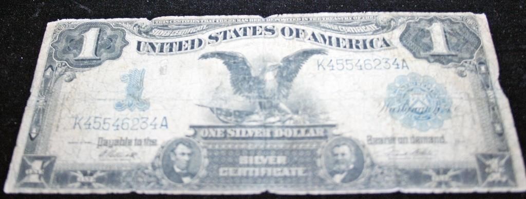Lg. 1989 Series Black Eagle One Dollar Silver