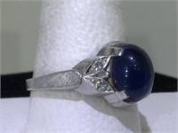 Sterling Silver ring with Faux-Star Sapphire