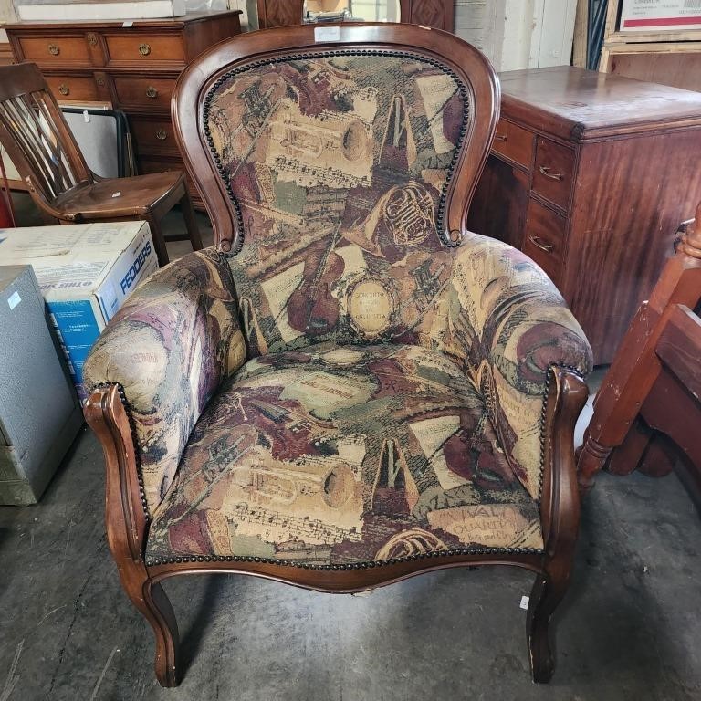 Vintage Wingback upholstered chair, from