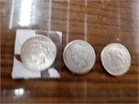 A- SILVER PEACE DOLLARS