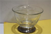 An Etched Cut Glass Sterling Rim Bowl