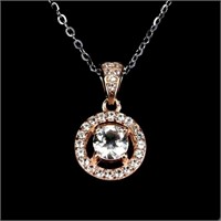 Round Morganite 5mm White Topaz Gemstone 925 Sterl