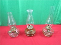 3 Kerosene Lamps