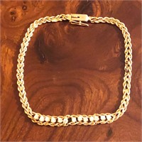 14K Gold & CZ Chain Bracelet