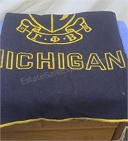 Vintage Michigan Gamma Phi Beta sorority blanket.