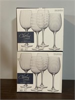 Eight Mikasa Cheers Wine Glasses