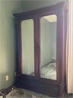 Antique Victorian mirrored armoire