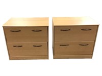 Pair of 2-Drawer Lateral Laminate Filing Cabinets