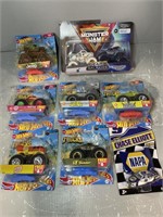 (9) DIE-CAST MONSTER TRUCKS AND CARS
