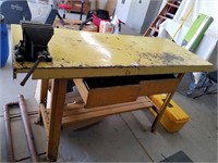 Metal Shop Bench With Vise