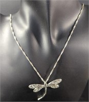 Sterling Dragonfly Pendant on Sterling Chain 6.3