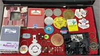 LARGE LOT OF CASINO COLLECTABLES IN LOCKING CASE