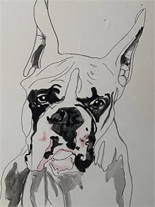 Large Dog Picture "Boxer" (70 cm W x 96 cm H)
