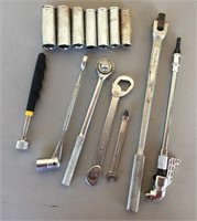 Ratchet, Sockets, Wrenches, Magnetic Tool