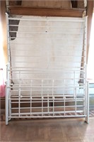 Queen Sized White Metal Bed