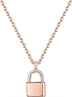 Elegant 14k Gold-pl. Padlock Necklace