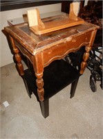 Small End Tables, Black and Brown, Wall Shelf