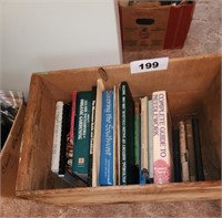 VARIOUS TITLED BOOKS W/ WOOD CRATE