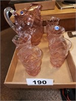 NWT IMPERIAL GLASS  PINK 6 PC. WATER SET