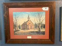 FRAMED & MATTED PRINT "COUNTRY SCHIOOL"