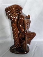 Vintage Brown Glaze Pottery Native American Decor
