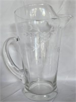 Gorgeous Etched Glass Pitcher