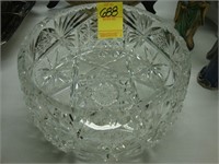 Heavy cut crystal bowl, 8".