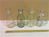 LOT OF 4 MILK BOTTLES