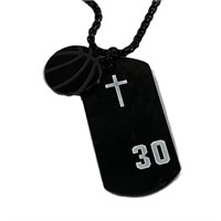 Christian Bible Verse Basketball Dog Tag Necklace