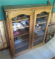 Oak display cabinet, 2 door, 6 tier. Measures: