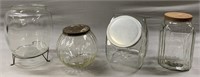Lot of 4 Antique Glass Counter Jars