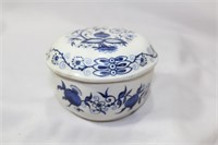 A Blue and White Bone China Container