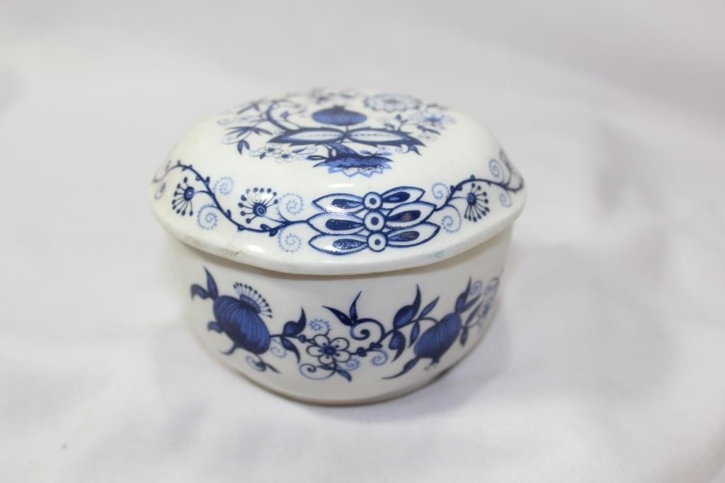 A Blue and White Bone China Container