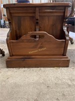 Wooden end table and magazine rack