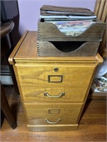 2- Drawer Oak Filing Cabinet, 2- Wooden Legal