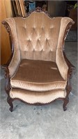 Walnut French Carved Fire Side Chair