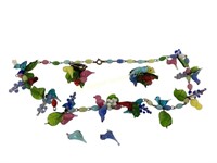 Venetian Murano bird necklace/earrings two loose