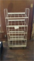 STURDY METAL RACK ON ROLLERS, GREAT FOR SHOES