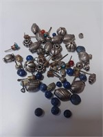 Lot of Various Silvertone Jewelry Parts and Beads