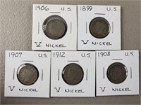5ct 1899-1912 Liberty V Nickels