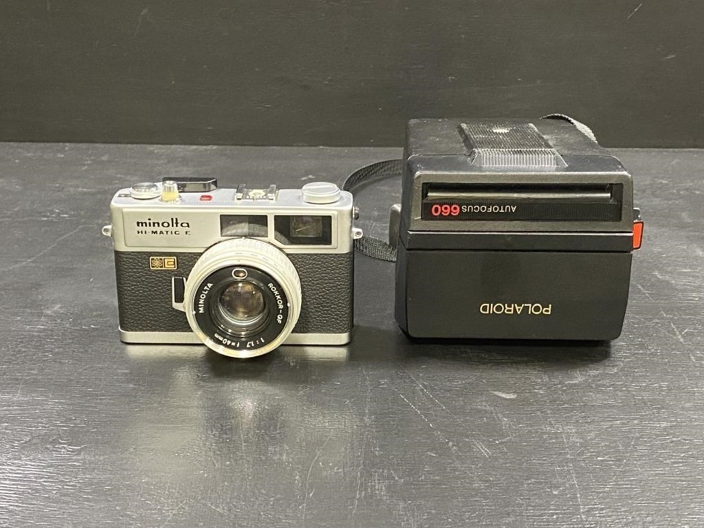Minolta Hi-Matic E & Polaroid Camera