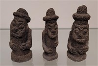 Volcanic rock Carved Idols 3 inches tall
