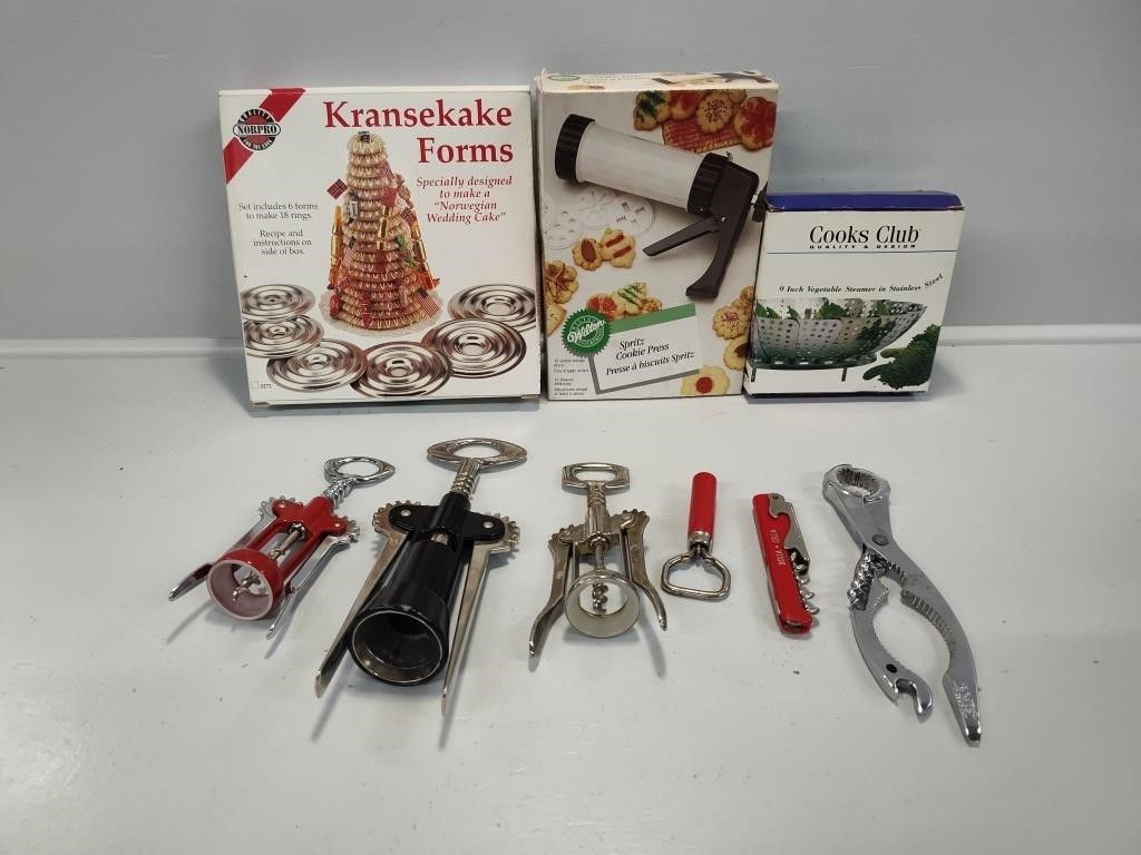 Bottle Openers, Vegetable Steamer, Spritz Cookie