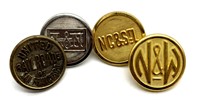 Vintage Railroad Buttons : N&W, NC&Stl, L&N, and