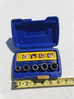 Irwin socket set for removing rounded bolts and