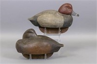 Pair of Redhead Duck Decoys by Unknown Carver,