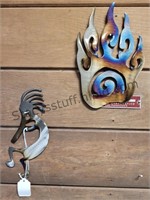 Metal Art Kokopeli & Bear Claw 8 Inch