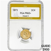 1873 Nickel Three Cent PGA PR65+ Closed 3