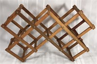 Folding wood wine rack