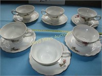 6pc Vintage Japan Porcelain Cup & Saucer Set
